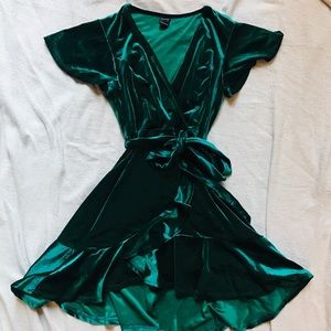 Emerald Velvet Mini Dress